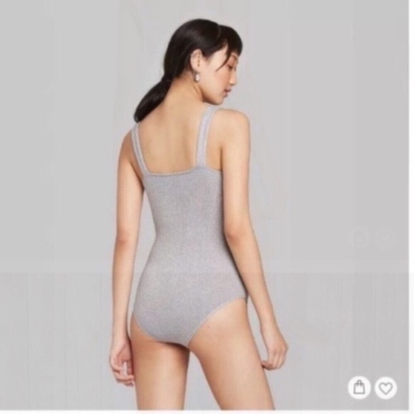 Wild Fable Silver Metallic Bodysuit - Picture 4 of 8
